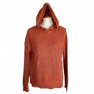 Cynthia Rowley Knit Hoodie Sweater Terracotta Rust